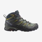 Men's Hiking Boots X Ultra 3 Wide Mid Gore-Gray-Black-Green Sulphur