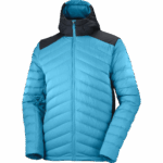 Men's Hooded Down Jacket Essential Xwarm Down Barrier Reef-Black - Image 9