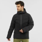 Men's Insulated Hooded Jacket Snowshelter Black-Heather - Image 2
