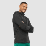 Men's Midlayer Jacket With Hood Outline Warm Hybrid Black