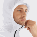 Men's Wind Jacket Hoodie Bonatti Cross Wind White-Black - Image 5