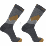 Unisex Socks Outline Crew 2-Pack Dark Grey-Cumin