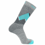 Unisex Socks Outline Crew 2-Pack Medium Grey-Pastel Turquoise - Image 3
