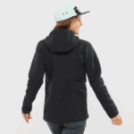 Women's Full Zip Midlayer Jacket Outline Warm Teddy Black-Heather - Image 2