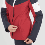 Women's Insulated Jacket Hoodie Speed Red Chili-Night Sky-White - Image 4