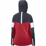 Women's Insulated Jacket Hoodie Speed Red Chili-Night Sky-White - Image 7