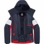 Women's Insulated Jacket Hoodie Speed Red Chili-Night Sky-White - Image 8