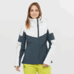 Women's Insulated Jacket Hoodie Speed White-Ebony