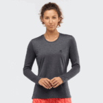 Women's Long Sleeve T-Shirt Agile Ebony-Black-Heather