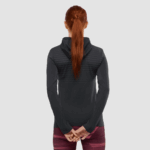 Women's Long Sleeve T-Shirt Hoodie Essential Seamless Black-Ebony - Image 2
