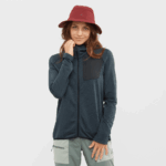 Women's Midlayer Jacket Hoodie Essential Lightwarm Hooded Black