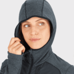 Women's Midlayer Jacket Hoodie Essential Lightwarm Hooded Black - Image 5