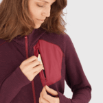 Women's Midlayer Jacket Hoodie Essential Lightwarm Hooded Cabernet-Earth Red - Image 3
