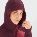 Women's Midlayer Jacket Hoodie Essential Lightwarm Hooded Cabernet-Earth Red - Image 4