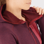 Women's Midlayer Jacket Hoodie Essential Lightwarm Hooded Cabernet-Earth Red - Image 5