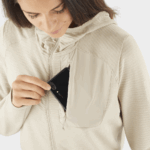 Women's Midlayer Jacket Hoodie Essential Lightwarm Hooded Plaza Taupe - Image 4