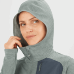 Women's Midlayer Jacket Hoodie Essential Lightwarm Hooded Sedona Sage-Ebony - Image 5