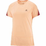 Women's Short Sleeve T-Shirt Cross Run Apricot Ice-Heather-Cabernet - Image 4