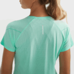 Women's Short Sleeve T-Shirt Cross Run Beach Glass-Pool Blue-Heather - Image 3