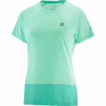 Women's Short Sleeve T-Shirt Cross Run Beach Glass-Pool Blue-Heather - Image 4