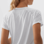Women's Short Sleeve T-Shirt Cross Run White - Image 3