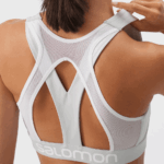 Women's Sports Bra Cross Run Oyster Mushroom-White - Image 3